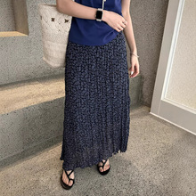 黎诺春夏新法式优雅复古显瘦肌理感褶皱半身裙女2026韩系碎花裙子