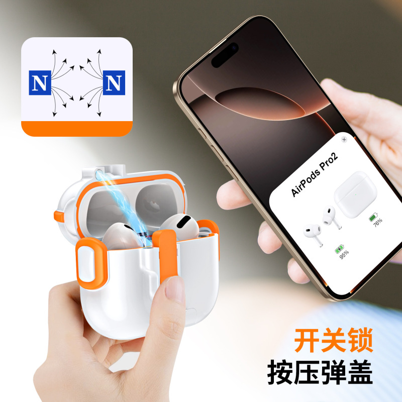 The New Contrasting Color Lock Bracket Is Suitable for AirPods Pro3 Generation Protective Case and 3/4 Generation Apple Bluetooth Earphone Case The New Contrasting Color Lock Bracket Is Suitable for AirPods Pro3 Generation Protective Case and 3/4 Generation Apple Bluetooth Earphone Case