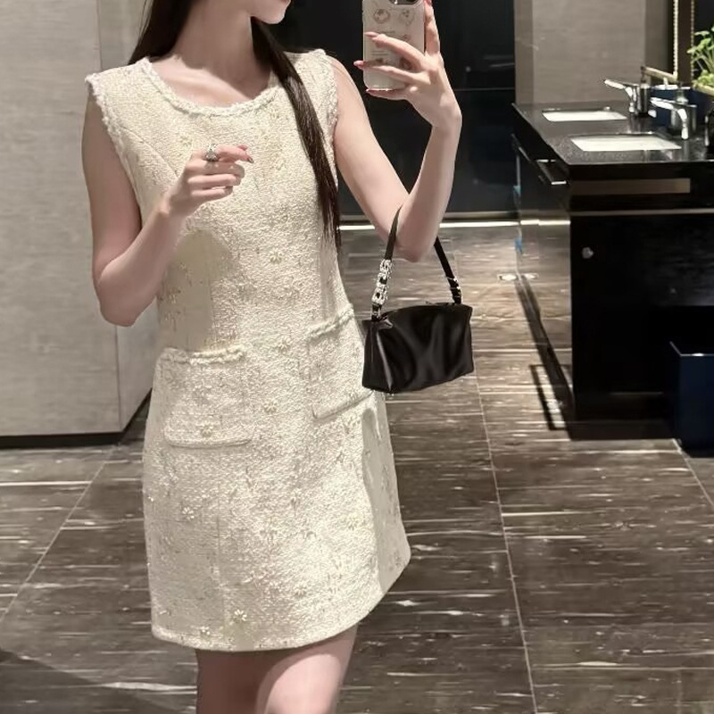 法式重工小香风粗花呢套装裙女秋季轻奢高级感短外套背心裙两件套|undefined