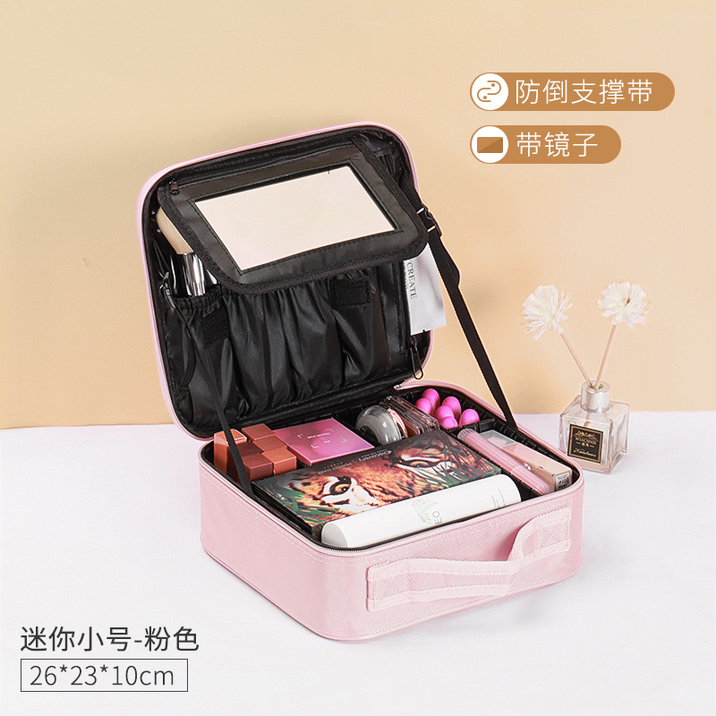 ⭐ Bolsa de maquillaje de gran capacidad, caja de herramientas de bordado de mujer, maquillaje portátil profesional y bolsa de almacenamiento de maquillaje sin género
