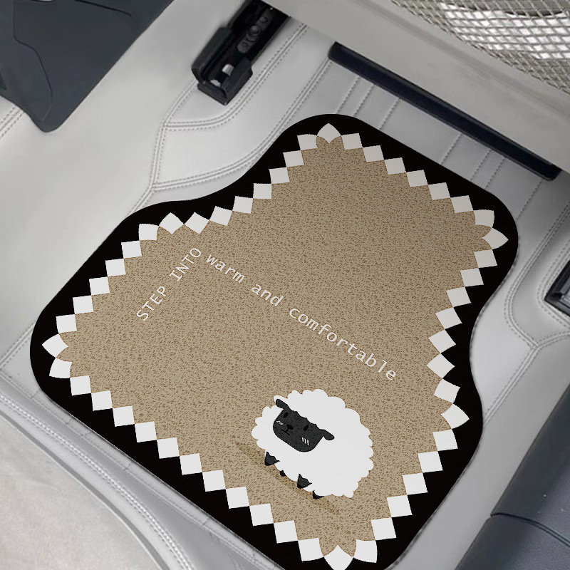 Car Wire Ring Floor Mats, Cartoon Four-Piece Set, Universal Car Floor Mats, Scratch-Resistant Floor Mats, Clean Car Interior Decorative Floor Mats