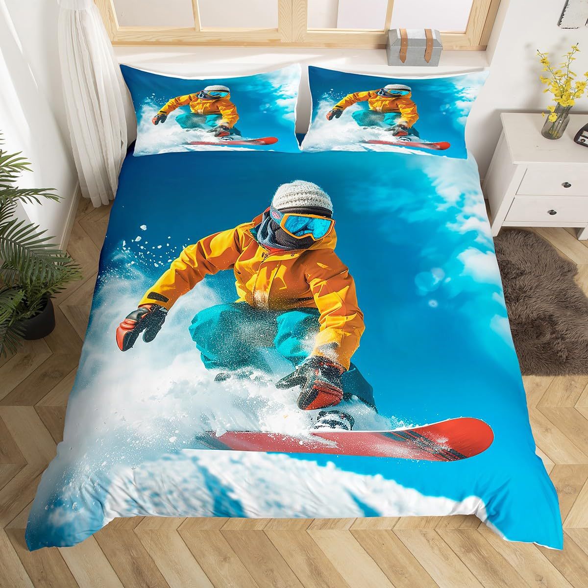 Esquí extremo transfronterizo de tres piezas cubierta de edredón impresa digital ropa de cama set cubierta de cama Amazon al por mayor