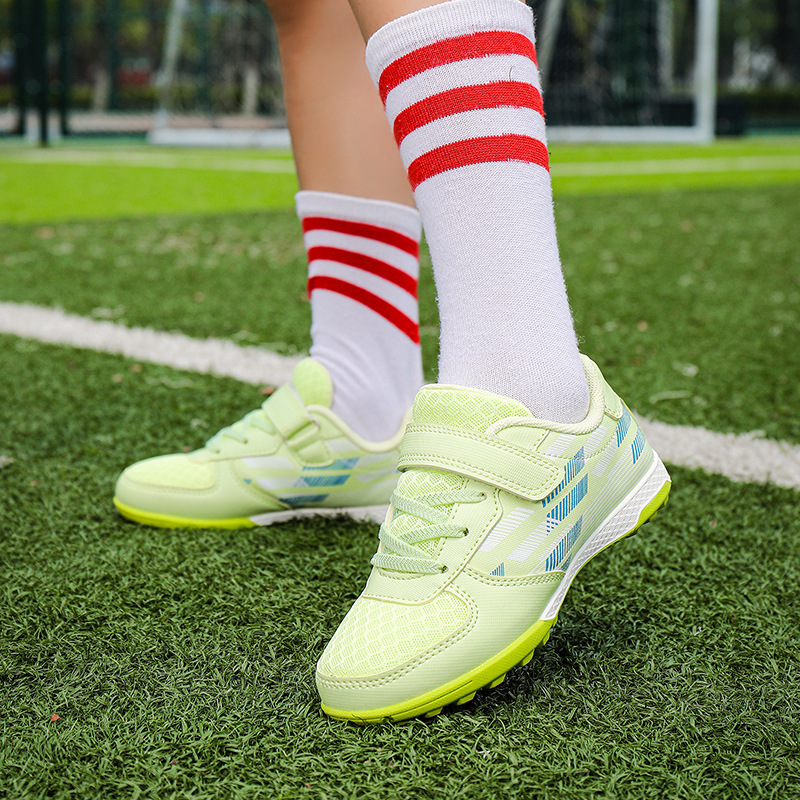 Zapatos de Fútbol de Malla para Niños Tallas 30-38, de Malla y Caucho, Transpirables para Terreno de Juego
