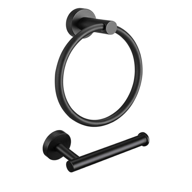 Cross-Border Stainless Steel Towel Ring Paper Towel Holder Round Bathroom Towel Rack Bathroom Wall-Mounted Towel Rack