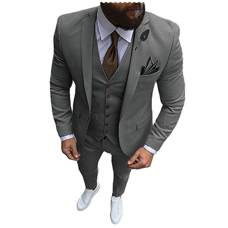 Ventas transfronterizas en caliente de comercio exterior, trajes de hombre, tres conjuntos de un solo botón delgado, traje de negocios formal