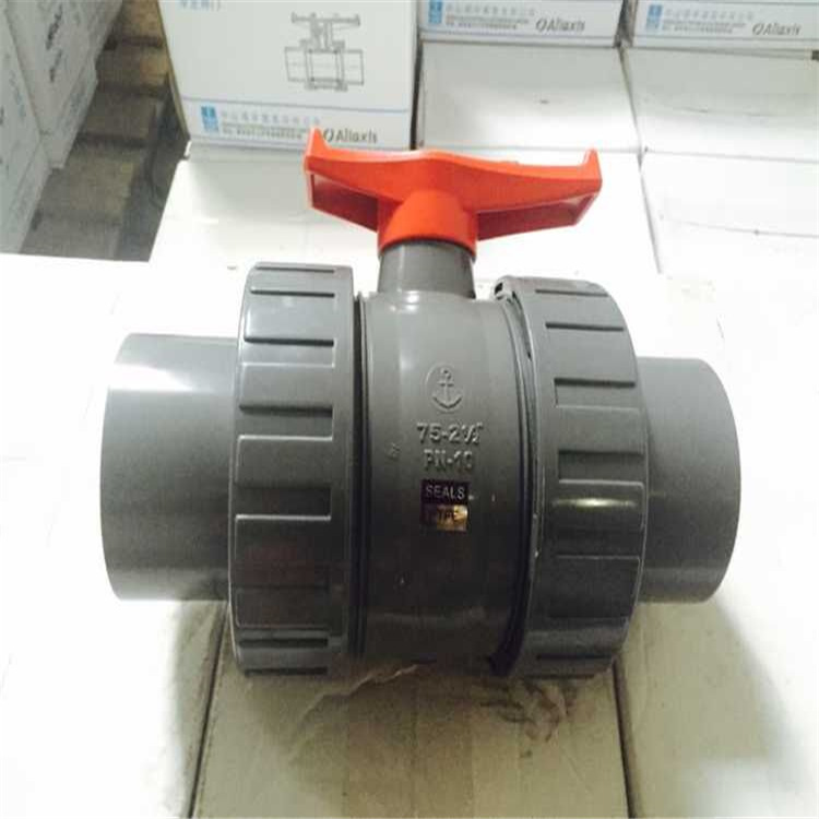 中山环宇锚牌CPVC美标工业管SCH80CPVC双活接球阀耐酸碱1/2寸-4寸