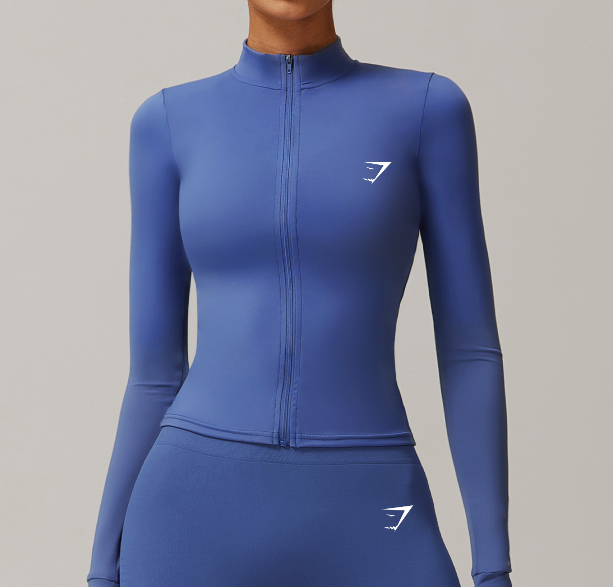 Gymshark cremallera ajustada para correr chaqueta deportiva transpirable desnuda entrenamiento yoga de secado rápido manga larga