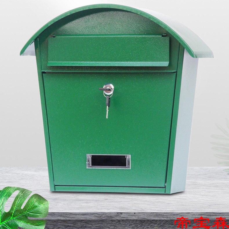 outdoor Large Rainproof green Mailbox Tin Letter box outdoors Wall hanging household Newspaper Box Sunscreen Antirust