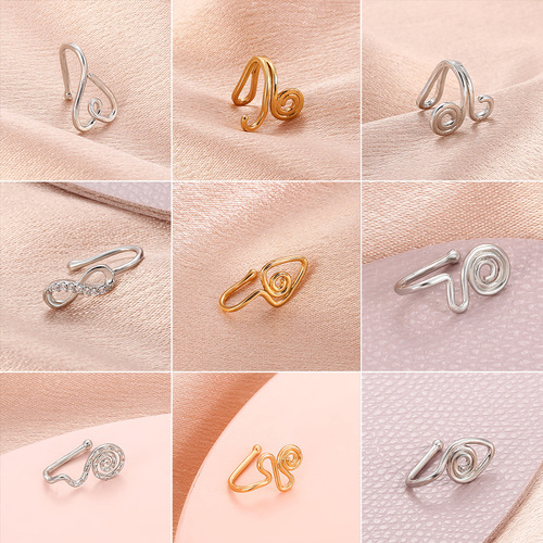 European and American cross-border hot-selling zircon U-shaped nose clip African personalized non-piercing fake nose ring nose ornament piercing jewelry