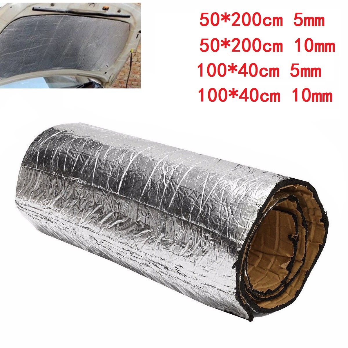 Автомобильный огнеупорный звукоизоляционный мат из алюминиевой фольги и хлопка, утеплитель капота двигателя, звукоизоляционный хлопок для дверей автомобиля, хит продаж для трансграничной торговли