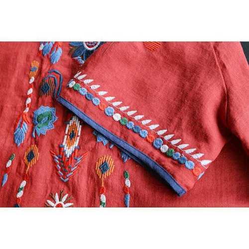 Cross-border AliExpress Amazon European and American New Products 2024 Round Neck Short Sleeve Embroidered Plus Size Loose Women's T-shirt