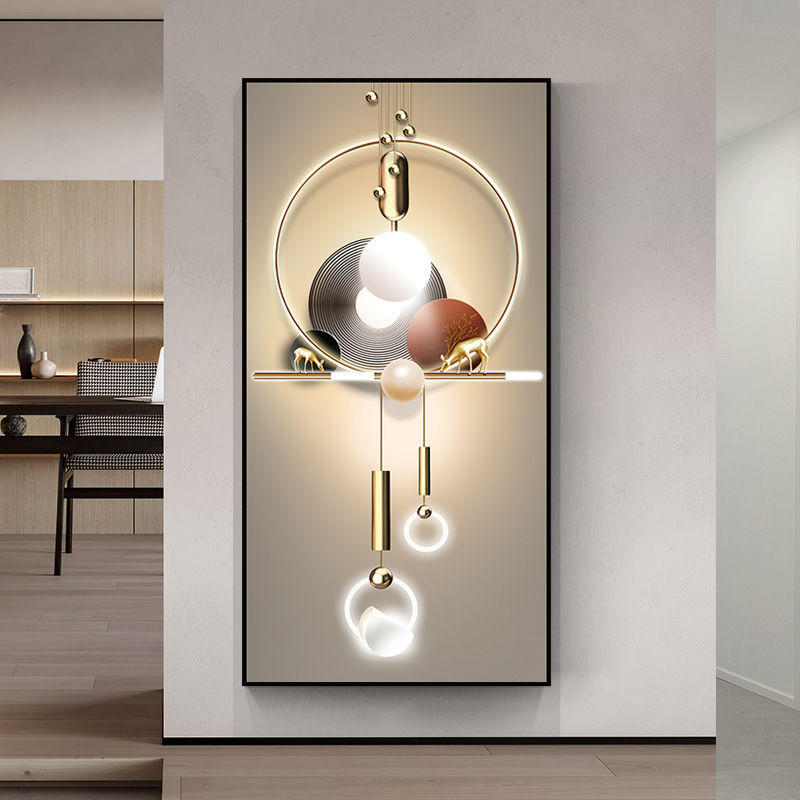 Entrance Decorative Painting Stickers Self-Adhesive Wallpaper Modern Simple Accessible Luxury Living Room Corridor Aisle Wall Stickers 3D Stereo