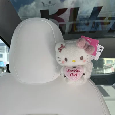 Cute plaid kitty car tissue Car tissue box/set - fluffy-pink-cat-skirt-with-a-heart-white-plush-bag-on-the-left