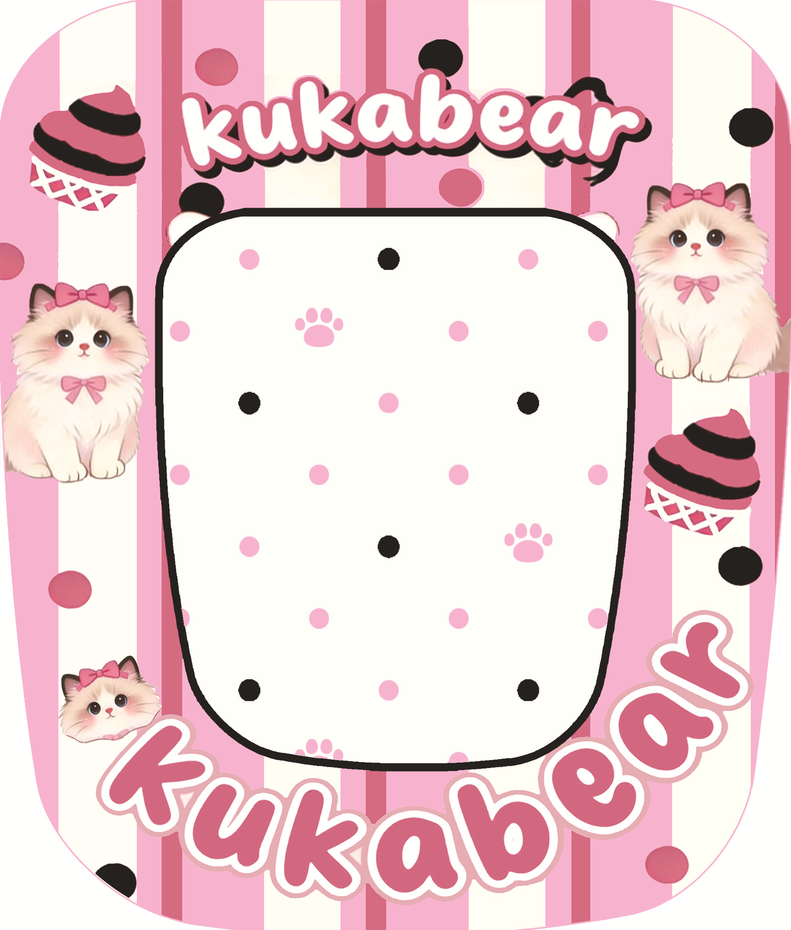 红黑波点猫 / 36*40cm船型垫双面防泼水