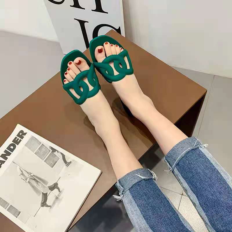 Women's Summer Outdoor Slippers Trendy Ins Style Versatile Fashion H-Shaped Flat Internet Celebrity Beach Sandals_voghion.com