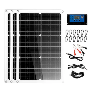 跨境专供单晶柔性太阳能板35W18V12V套装高转换控制器小型发电站