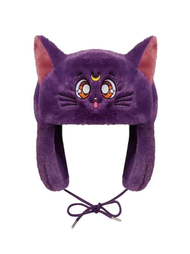 Inventario transfronterizo otoño y invierno nuevo gorro de dibujos animados engrosado para hombres y mujeres lindos gorro de protección de oídos caliente gorro de pelusa fría gorra