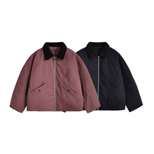 古也服饰 2025冬季新款底特律棉衣男潮牌羊羔毛领棉服保暖厚外套