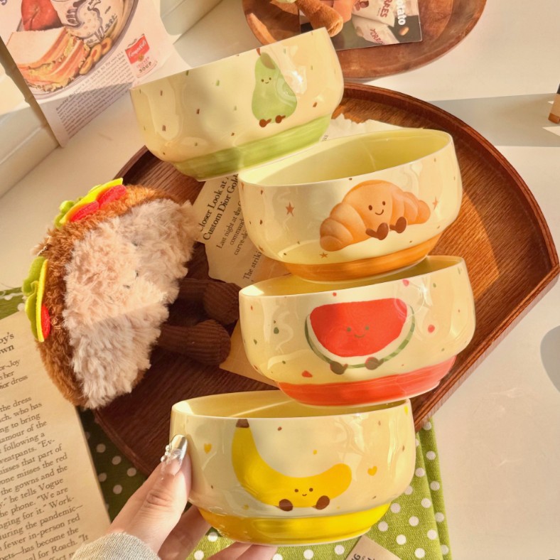 Fruit Croissant-Rice Bowl [One for each of the four colors]