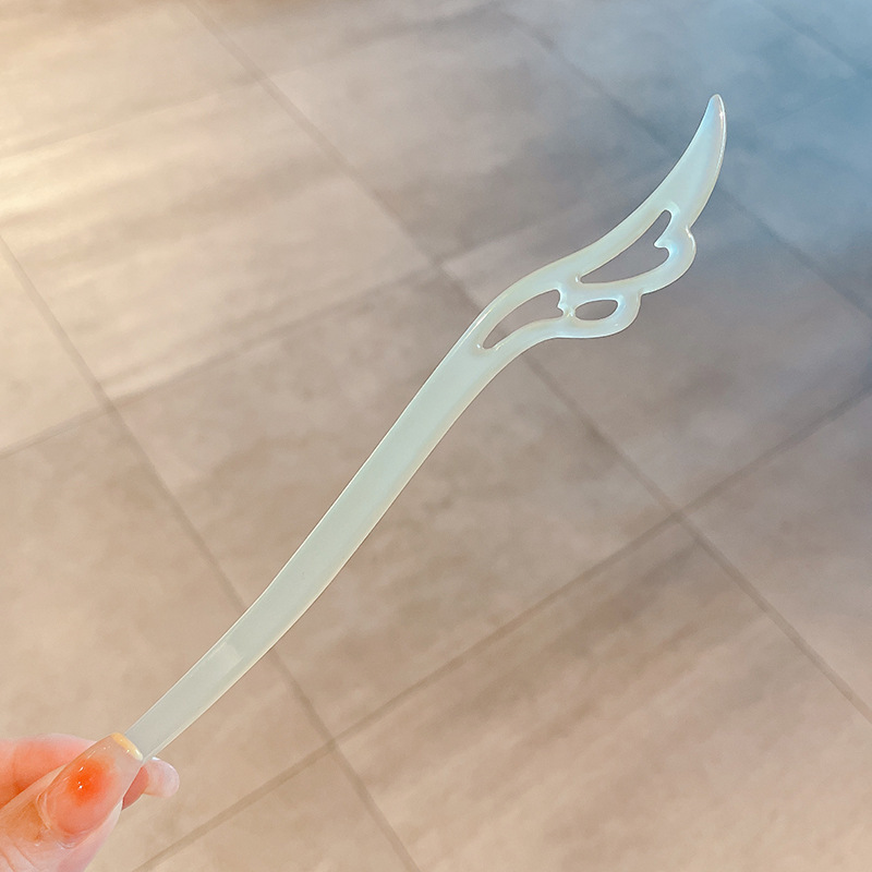 Horquilla horquilla de jade simple palillos modernos estilo antiguo de las mujeres de alto grado nuevo cheongsam chino diario rizador de pelo para niños tocado