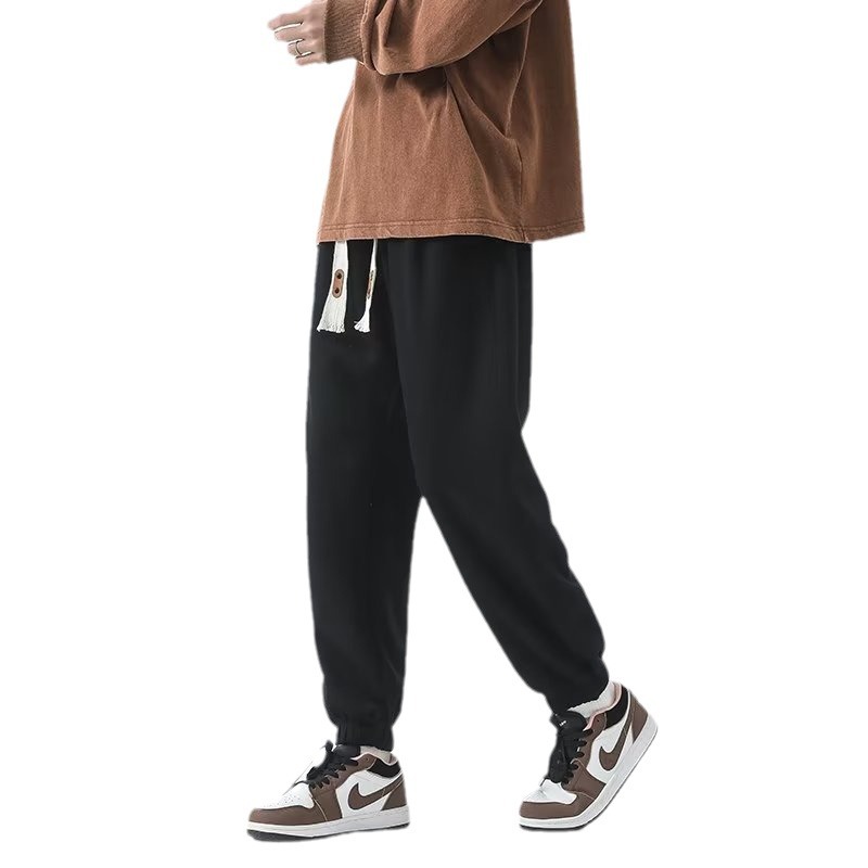 Pantalones casuales rectos sueltos, pantalones casuales de todo fósforo, pantalones con corsé para hombres 2024 de moda para hombres