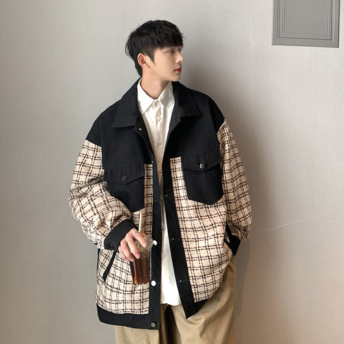 Men's Spring and Autumn Season Advanced Style Turtle Dove Pattern Shirt Style Jacket Oversize Trendy Streetwear Gangster Chic Men's Clothing