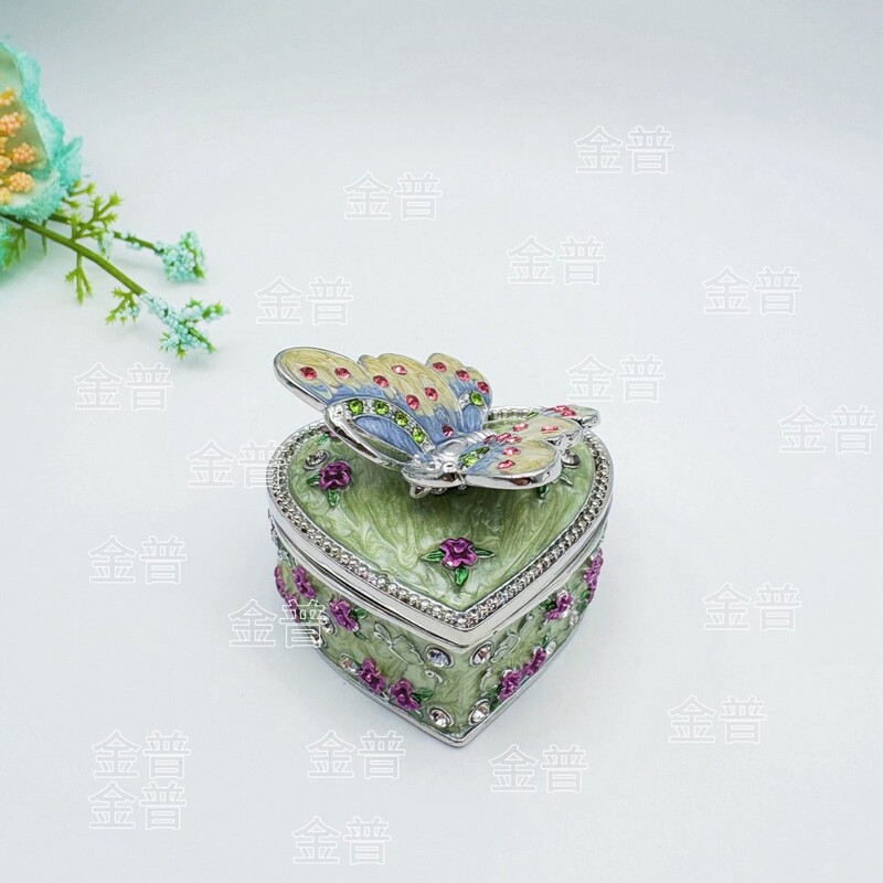 Creative Indoor Enamel Metal Jewelry Box Storage Ornaments Home Bedroom Crafts Butterfly Jewelry Enamel Color
