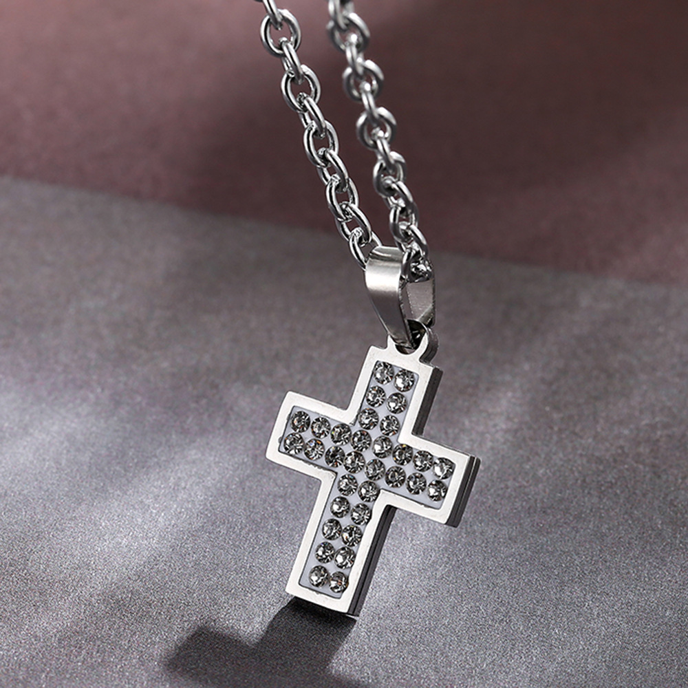 Jesus Necklace Star Hip hop Europe and America Titanium Necklace Metrosexual Stainless steel Necklace Cross Pendant