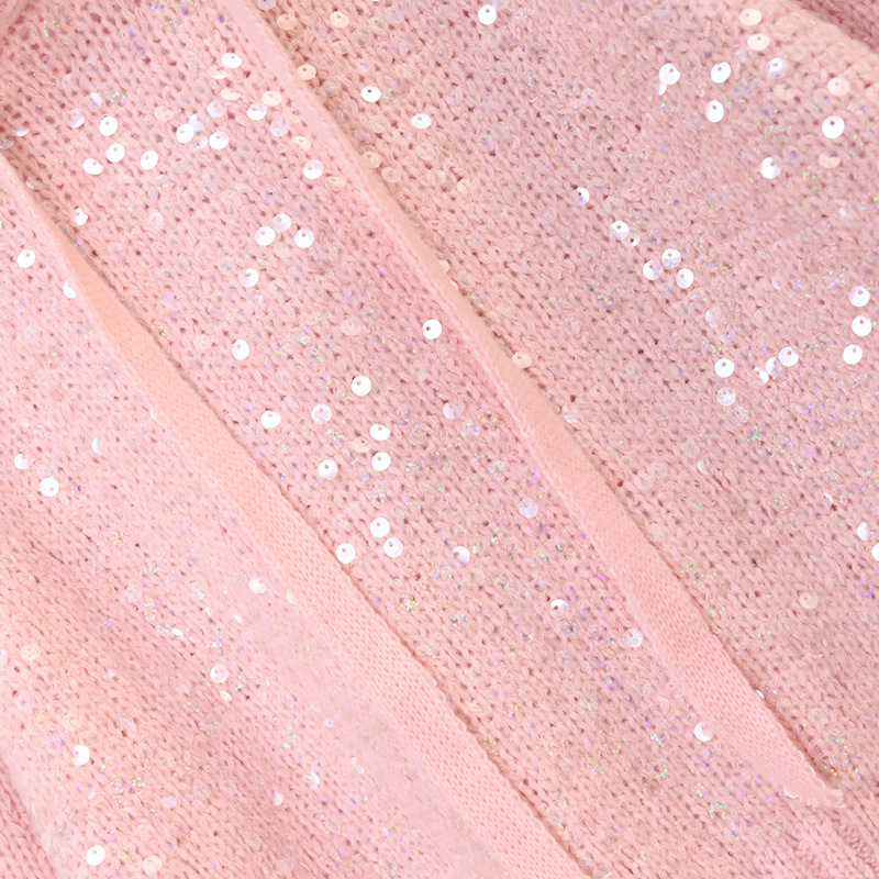 Women's Clothing light luxury sequined hooded sweater autumn and winter high end temperament versatile warm long sleeved knitted sweater women's trend_voghion.com