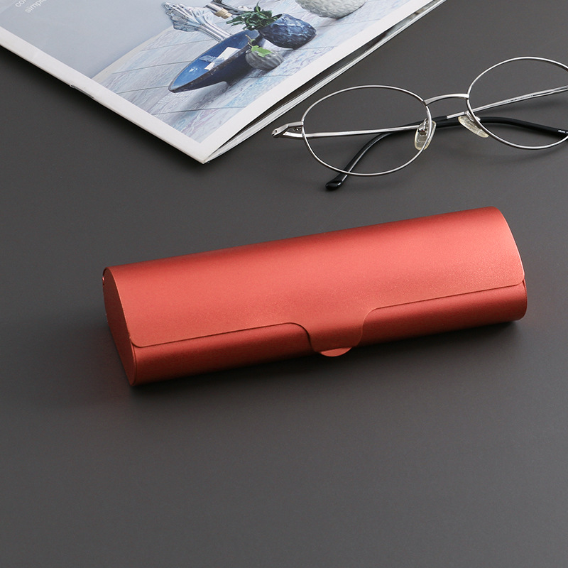 e88 金属近視メガネケースコンパクトポータブルサングラスケース卸売つや消し光学アルミニウム合金メガネケース高度な