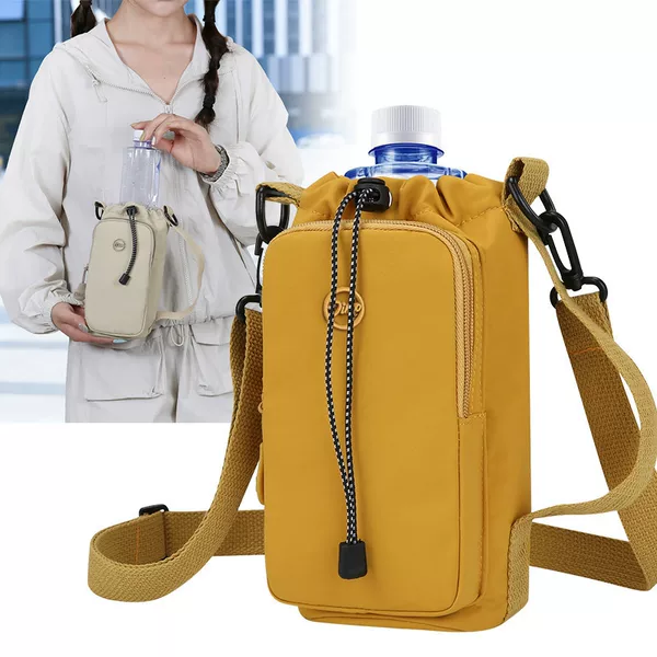 Water Bottle Phone Bag for Women, Crossbody Mini Bag, 2026 New Versatile Summer Oxford Canvas Walking Coin Purse