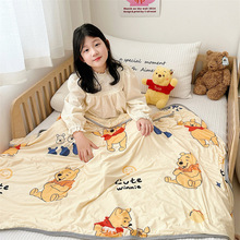 迪士尼A类凉感丝毯子儿童卡通凉豆豆盖毯婴幼儿学生午睡空调薄毯
