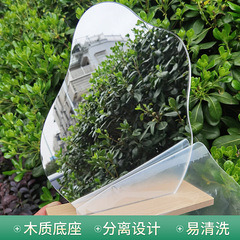 Ins irregular dressing table makeup mirror dormitory inn desk-style wooden mirror photography prop dressing mirror