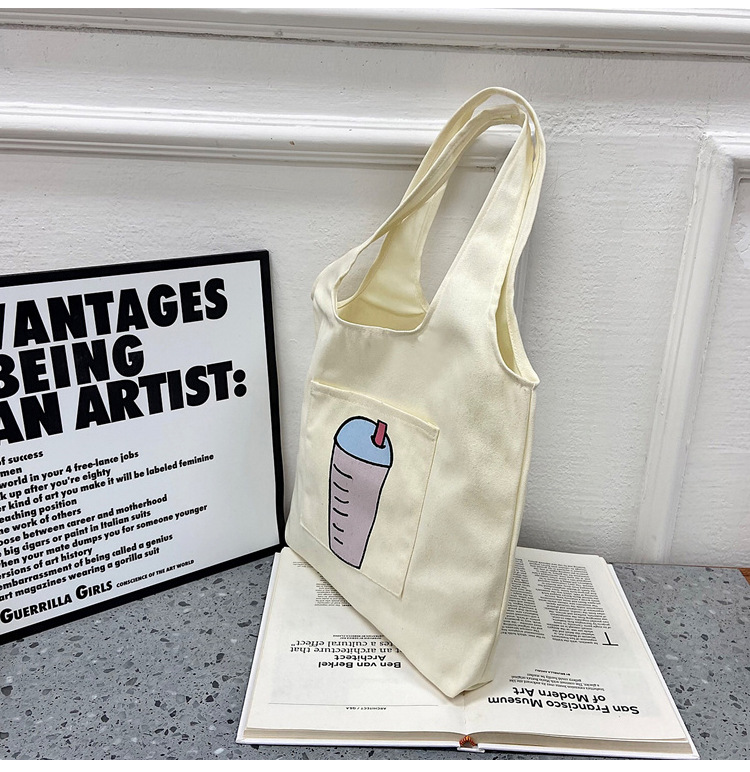 Wholesale vest canvas bags, large capacity o creative large capacity shopping bags, hand-held canvas tote bags undefined
