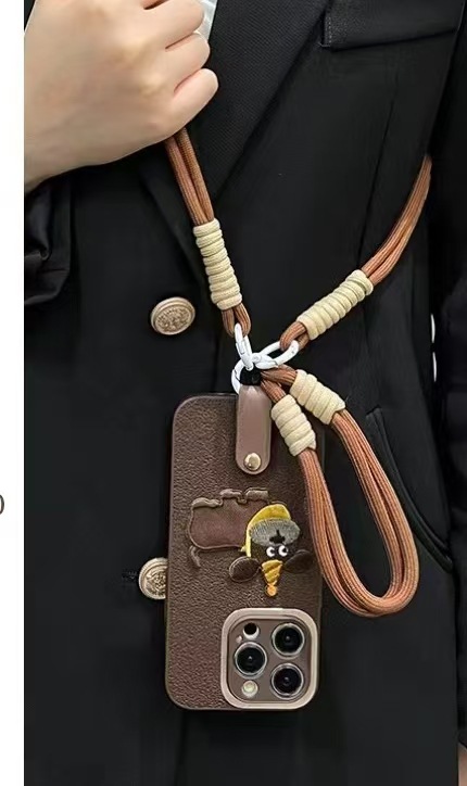 Retro Luna pit patrón Mickey para iPhone14/15proMax lanyard 12/13 Apple 15 teléfono caso nuevo