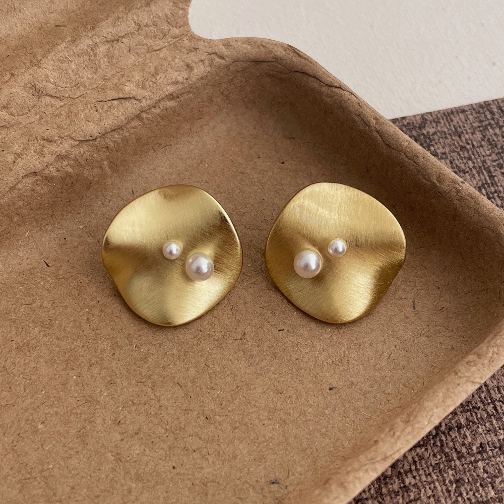 Geometric Pattern 1 Pair IG Style Simple Style Geometric Plating Inlay Copper Pearl Ear Studs