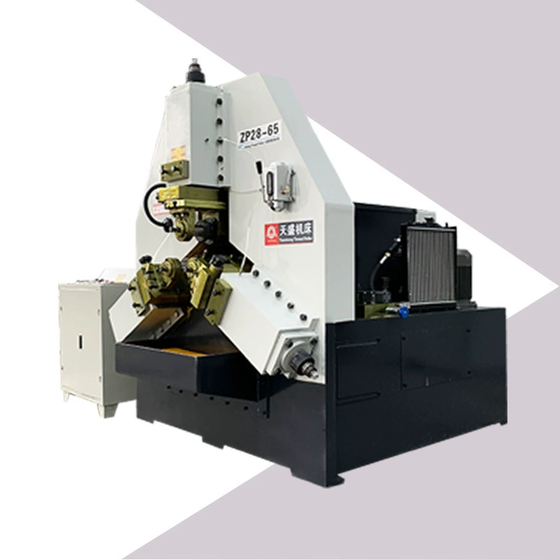 Строительная полностью автоматическая машина для нарезания резьбы на стальных прутках с ЧПУ типа Tiansheng ZP28-65 Гидравлическая трехосная машина для обработки резьбы