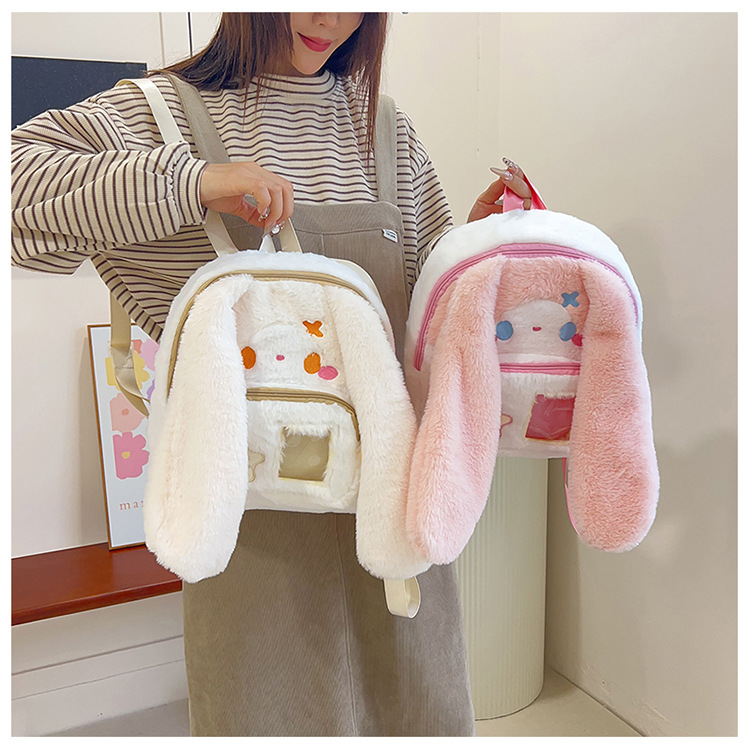 717g Weight Zipper Closure Type Double Shoulder Straps Strap Type Functional Backpack Bags Type Casual, Holiday Occasion Plush Material Women's Backpack Backpack Animal, Cartoon Pattern Spring, Autumn&Winter Season Women's Gender Cute Style Square Shape Animal Cartoon Casual Holiday Women's Backpack Functional Backpack 18