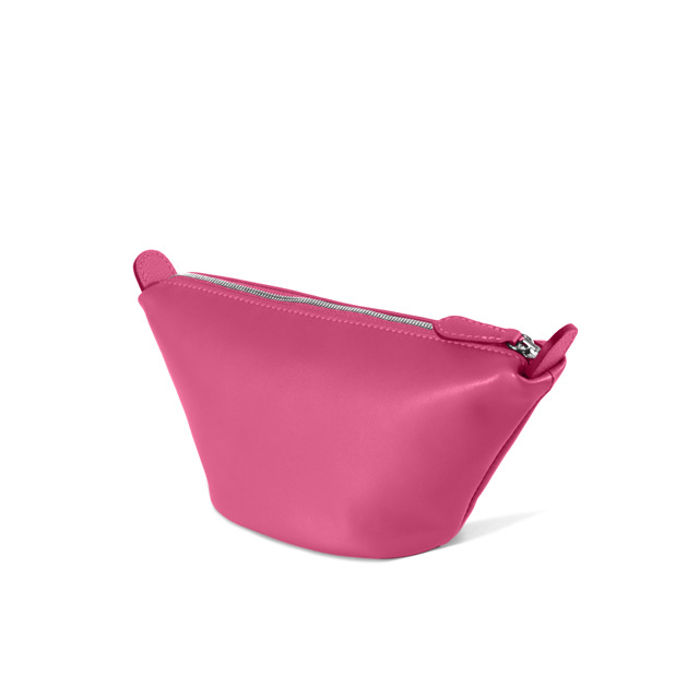 Elite quality fashionable leather capacious cosmetic bag with zipper