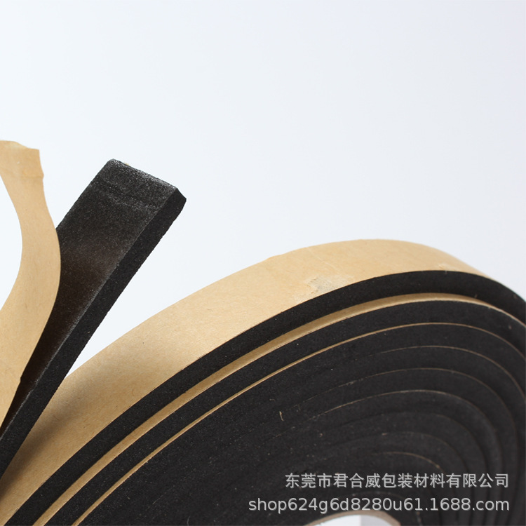 Fábrica en stock adhesivo fuerte cinta de espuma EVA cinta de esponja negra resistente a altas temperaturas tira de sellado insonorizada anticolisión