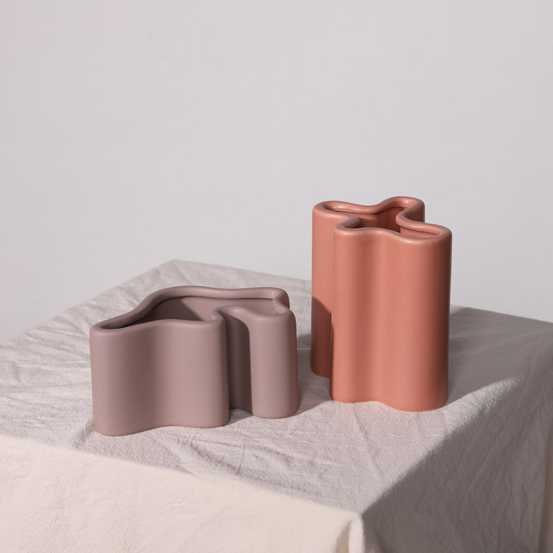 Nordic moderno ins Morandi florero arreglo de flores decoración geométrica abstracta decoración de entrada de escritorio florero