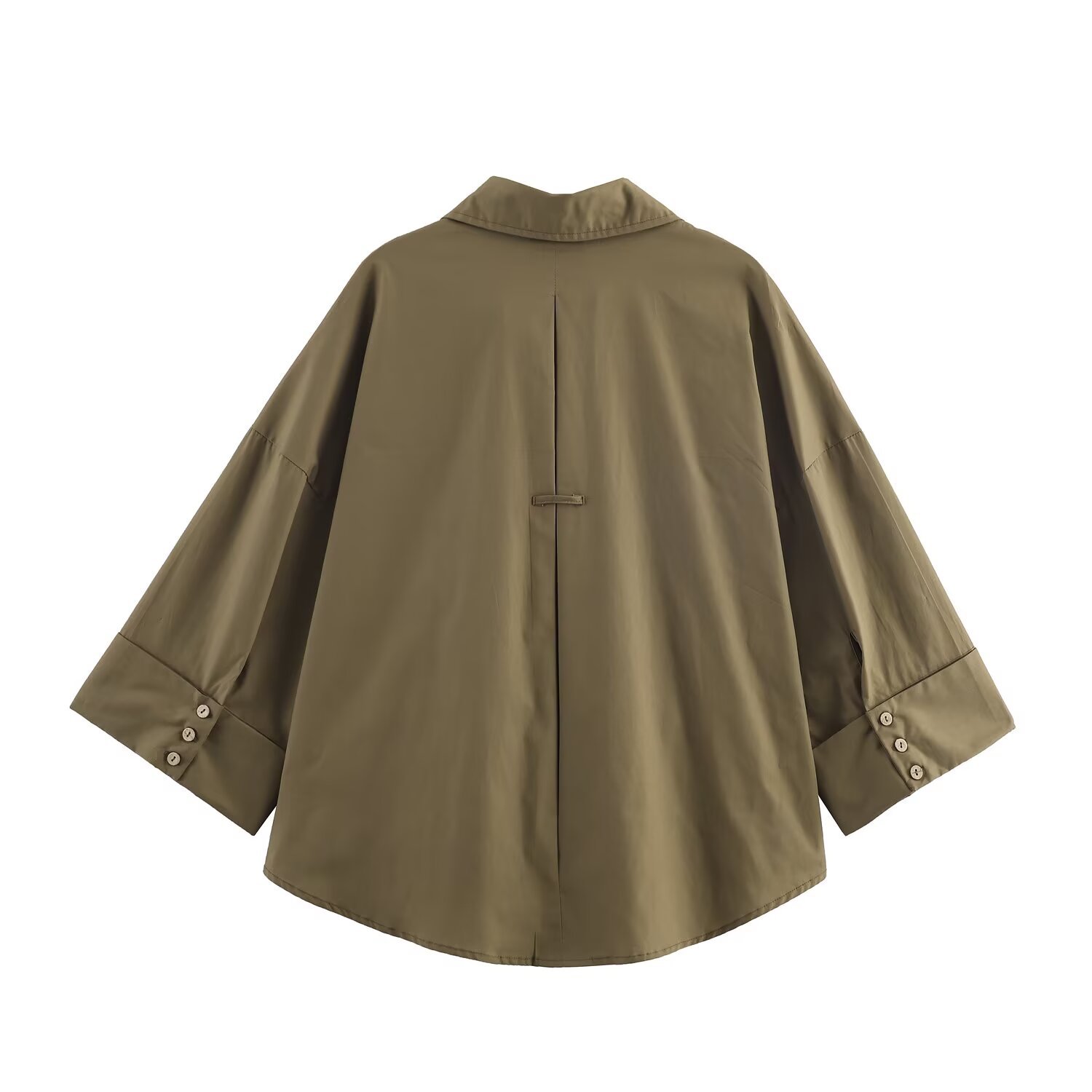 Women's Classic Fashion Wide Sleeve Poplin Shirt European American Style Versatile New Clothing_ecoleips.com