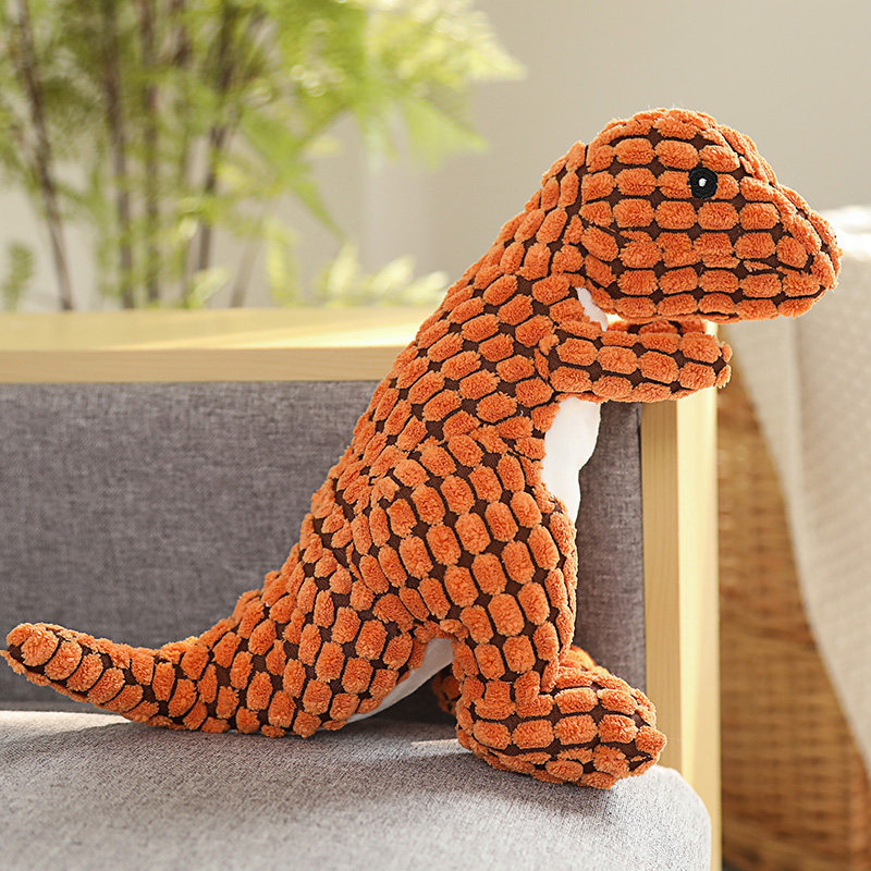 Corgi Golden Retriever lindo dinosaurio suministros para mascotas interactivo alivio tapado Juguete de perro transfronterizo sonido de felpa molar resistente a los mordiscos