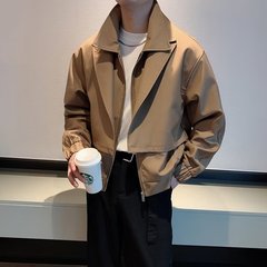 2024春秋のごろつきのかっこいいコートの男性の高い街の潮のブランドの日本の韓国版の潮流のゆったりしているジャケット