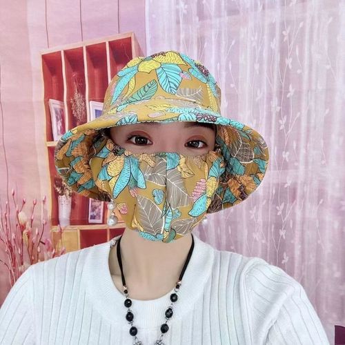 New Spring and Summer Cotton Women's Hat Sun Protection Hat Integrated Sunshade Hat Outdoor Tea Picking Hat Cycling Sun Protection Gadget