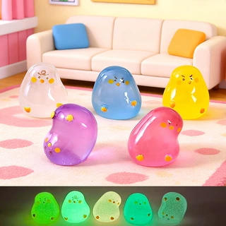爆品夜光小鸭子萌粒摆件 diy手工树脂配件卡通潮玩盲盒桌面小摆件