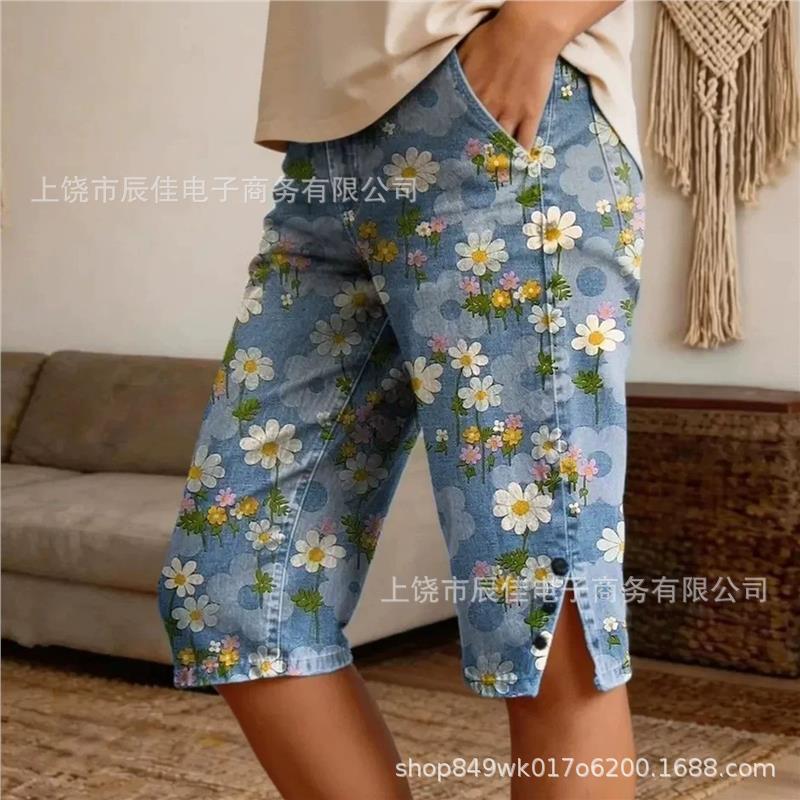 Cross-Border Independent Site Amazon's New Summer Style Women's Fashionable Floral Casual Shorts