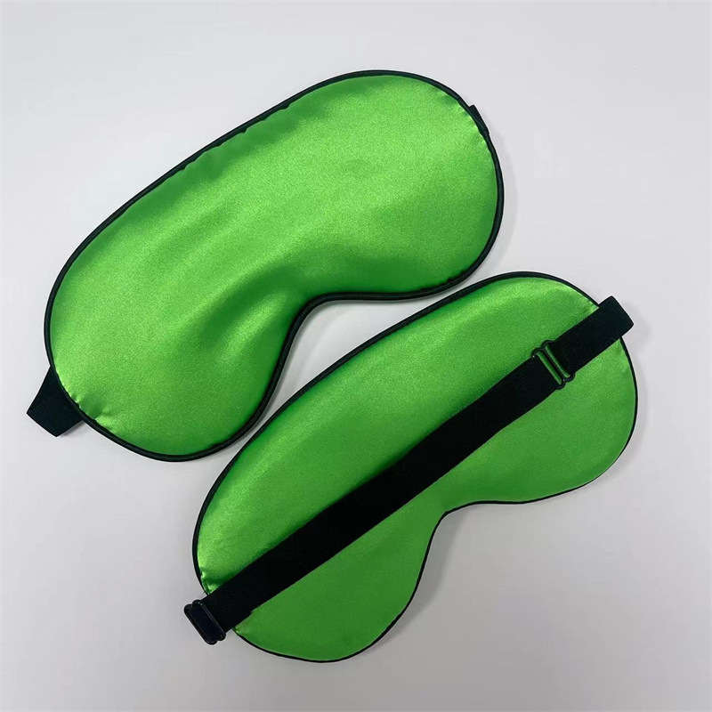 Máscara de ojo de seda para dormir de doble cara de seda artificial Máscara de ojo de sombreado de seda de mora color sólido máscara de ojo de satén en stock al por mayor