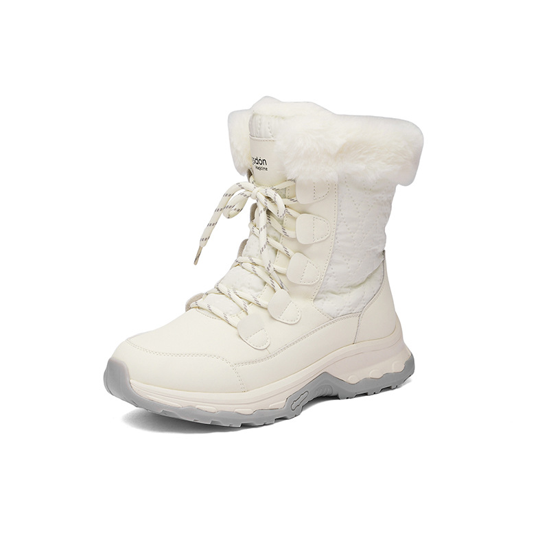 Botas de nieve al aire libre de Augu Shi Deng 2025 nuevas botas de invierno gruesas con camisa gruesa botas casuales blancas Martin