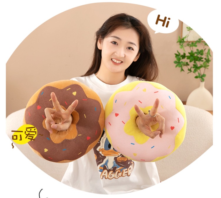 Cross-Border New Style Donut Pillow, Creative Simulation Donut, Girls' Sleeping Pillow, Bedside Decoration, Sofa Cushion